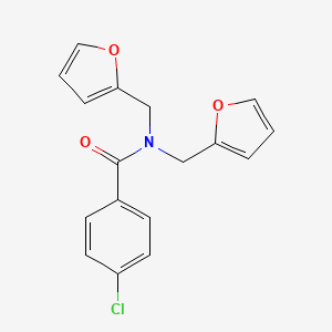 4-chloro-N,N-bis(furan-2-ylmethyl)benzamide