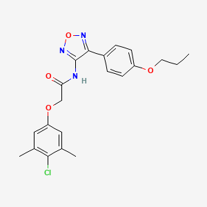 molecular formula C21H22ClN3O4 B11379863 2-(4-chloro-3,5-dimethylphenoxy)-N-[4-(4-propoxyphenyl)-1,2,5-oxadiazol-3-yl]acetamide 