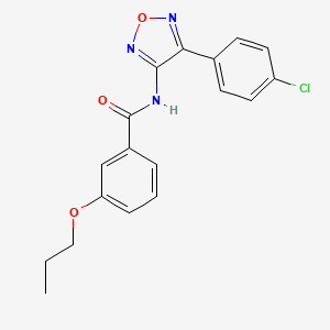 molecular formula C18H16ClN3O3 B11379868 N-[4-(4-chlorophenyl)-1,2,5-oxadiazol-3-yl]-3-propoxybenzamide 