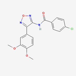 molecular formula C17H14ClN3O4 B11379869 4-chloro-N-[4-(3,4-dimethoxyphenyl)-1,2,5-oxadiazol-3-yl]benzamide 