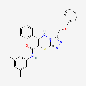 molecular formula C26H25N5O2S B11379886 N-(3,5-dimethylphenyl)-3-(phenoxymethyl)-6-phenyl-6,7-dihydro-5H-[1,2,4]triazolo[3,4-b][1,3,4]thiadiazine-7-carboxamide 