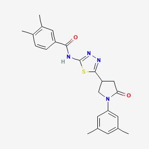 N-{5-[1-(3,5-dimethylphenyl)-5-oxopyrrolidin-3-yl]-1,3,4-thiadiazol-2-yl}-3,4-dimethylbenzamide