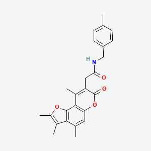 N-(4-methylbenzyl)-2-(2,3,4,9-tetramethyl-7-oxo-7H-furo[2,3-f]chromen-8-yl)acetamide