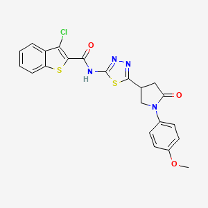 3-chloro-N-{5-[1-(4-methoxyphenyl)-5-oxopyrrolidin-3-yl]-1,3,4-thiadiazol-2-yl}-1-benzothiophene-2-carboxamide