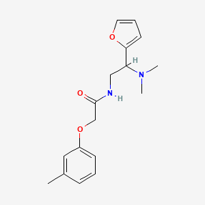 molecular formula C17H22N2O3 B11379968 N-[2-(dimethylamino)-2-(furan-2-yl)ethyl]-2-(3-methylphenoxy)acetamide 