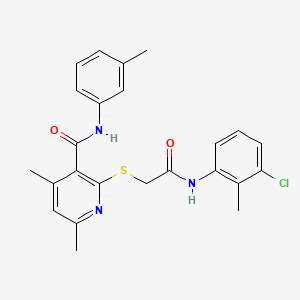 2-({2-[(3-chloro-2-methylphenyl)amino]-2-oxoethyl}sulfanyl)-4,6-dimethyl-N-(3-methylphenyl)pyridine-3-carboxamide