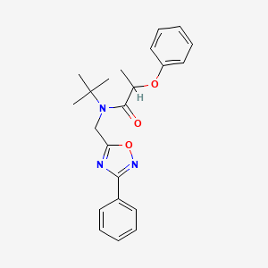 N-tert-butyl-2-phenoxy-N-[(3-phenyl-1,2,4-oxadiazol-5-yl)methyl]propanamide