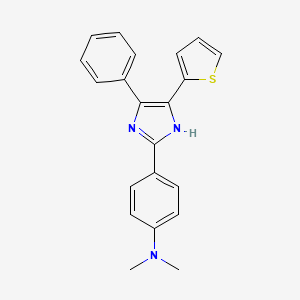 N,N-dimethyl-4-[4-phenyl-5-(thiophen-2-yl)-1H-imidazol-2-yl]aniline