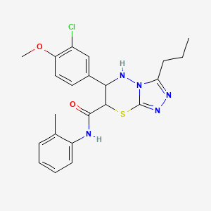 6-(3-chloro-4-methoxyphenyl)-N-(2-methylphenyl)-3-propyl-6,7-dihydro-5H-[1,2,4]triazolo[3,4-b][1,3,4]thiadiazine-7-carboxamide