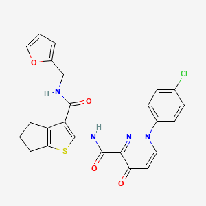 1-(4-chlorophenyl)-N-{3-[(furan-2-ylmethyl)carbamoyl]-5,6-dihydro-4H-cyclopenta[b]thiophen-2-yl}-4-oxo-1,4-dihydropyridazine-3-carboxamide