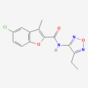 molecular formula C14H12ClN3O3 B11380045 5-chloro-N-(4-ethyl-1,2,5-oxadiazol-3-yl)-3-methyl-1-benzofuran-2-carboxamide 