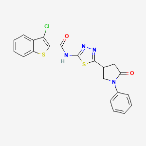 3-chloro-N-[5-(5-oxo-1-phenylpyrrolidin-3-yl)-1,3,4-thiadiazol-2-yl]-1-benzothiophene-2-carboxamide