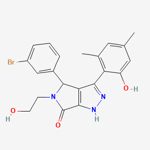 molecular formula C21H20BrN3O3 B11380068 4-(3-bromophenyl)-3-(2-hydroxy-4,6-dimethylphenyl)-5-(2-hydroxyethyl)-4,5-dihydropyrrolo[3,4-c]pyrazol-6(1H)-one 