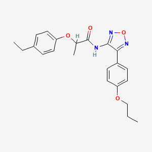 molecular formula C22H25N3O4 B11380078 2-(4-ethylphenoxy)-N-[4-(4-propoxyphenyl)-1,2,5-oxadiazol-3-yl]propanamide 