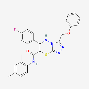 molecular formula C26H24FN5O2S B11380085 N-(2,4-dimethylphenyl)-6-(4-fluorophenyl)-3-(phenoxymethyl)-6,7-dihydro-5H-[1,2,4]triazolo[3,4-b][1,3,4]thiadiazine-7-carboxamide 