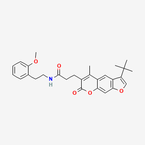 3-(3-tert-butyl-5-methyl-7-oxo-7H-furo[3,2-g]chromen-6-yl)-N-[2-(2-methoxyphenyl)ethyl]propanamide