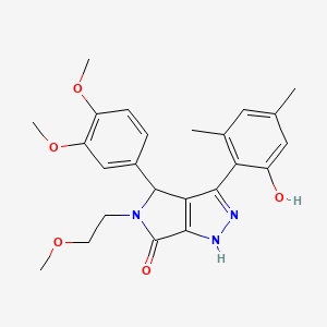 molecular formula C24H27N3O5 B11380148 4-(3,4-dimethoxyphenyl)-3-(2-hydroxy-4,6-dimethylphenyl)-5-(2-methoxyethyl)-4,5-dihydropyrrolo[3,4-c]pyrazol-6(1H)-one 