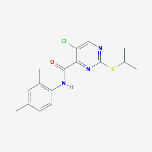 molecular formula C16H18ClN3OS B11380152 5-chloro-N-(2,4-dimethylphenyl)-2-(propan-2-ylsulfanyl)pyrimidine-4-carboxamide 