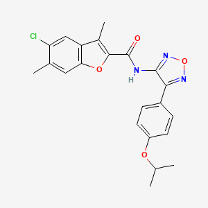 5-chloro-3,6-dimethyl-N-{4-[4-(propan-2-yloxy)phenyl]-1,2,5-oxadiazol-3-yl}-1-benzofuran-2-carboxamide