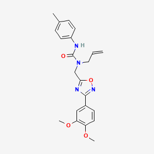 1-{[3-(3,4-Dimethoxyphenyl)-1,2,4-oxadiazol-5-yl]methyl}-3-(4-methylphenyl)-1-prop-2-en-1-ylurea