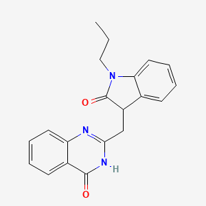 molecular formula C20H19N3O2 B11380187 3-[(4-hydroxyquinazolin-2-yl)methyl]-1-propyl-1,3-dihydro-2H-indol-2-one 