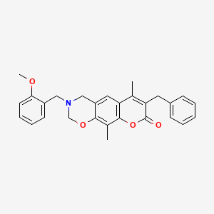 7-benzyl-3-(2-methoxybenzyl)-6,10-dimethyl-3,4-dihydro-2H,8H-chromeno[6,7-e][1,3]oxazin-8-one