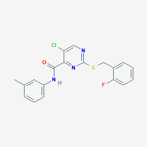 5-chloro-2-[(2-fluorobenzyl)sulfanyl]-N-(3-methylphenyl)pyrimidine-4-carboxamide