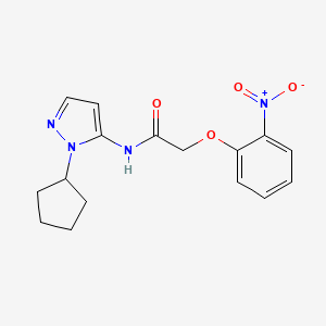 molecular formula C16H18N4O4 B11380198 N-(1-cyclopentyl-1H-pyrazol-5-yl)-2-(2-nitrophenoxy)acetamide 