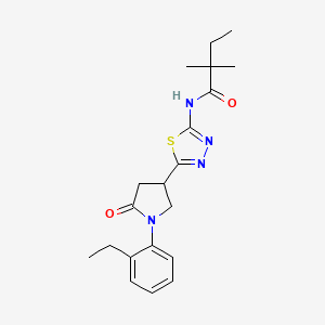 N-{5-[1-(2-ethylphenyl)-5-oxopyrrolidin-3-yl]-1,3,4-thiadiazol-2-yl}-2,2-dimethylbutanamide