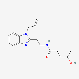 molecular formula C17H23N3O2 B11380215 4-hydroxy-N-{2-[1-(prop-2-en-1-yl)-1H-benzimidazol-2-yl]ethyl}pentanamide 