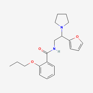 molecular formula C20H26N2O3 B11380221 N-[2-(furan-2-yl)-2-(pyrrolidin-1-yl)ethyl]-2-propoxybenzamide 