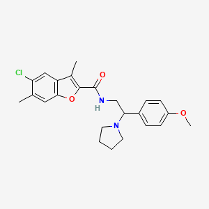 5-chloro-N-[2-(4-methoxyphenyl)-2-(pyrrolidin-1-yl)ethyl]-3,6-dimethyl-1-benzofuran-2-carboxamide