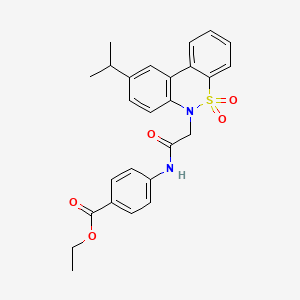 ethyl 4-{[(9-isopropyl-5,5-dioxido-6H-dibenzo[c,e][1,2]thiazin-6-yl)acetyl]amino}benzoate