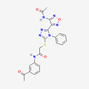 2-({5-[4-(acetylamino)-1,2,5-oxadiazol-3-yl]-4-phenyl-4H-1,2,4-triazol-3-yl}sulfanyl)-N-(3-acetylphenyl)acetamide