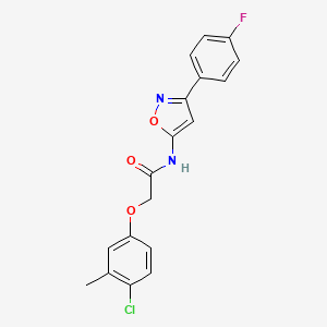 molecular formula C18H14ClFN2O3 B11380273 2-(4-chloro-3-methylphenoxy)-N-[3-(4-fluorophenyl)-1,2-oxazol-5-yl]acetamide 