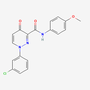 molecular formula C18H14ClN3O3 B11380274 1-(3-chlorophenyl)-N-(4-methoxyphenyl)-4-oxo-1,4-dihydropyridazine-3-carboxamide 