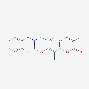 3-(2-chlorobenzyl)-6,7,10-trimethyl-3,4-dihydro-2H,8H-chromeno[6,7-e][1,3]oxazin-8-one