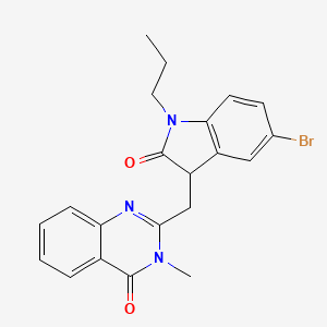 2-[(5-bromo-2-oxo-1-propyl-2,3-dihydro-1H-indol-3-yl)methyl]-3-methylquinazolin-4(3H)-one