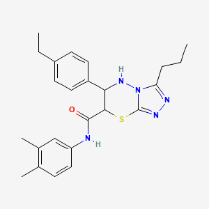 molecular formula C24H29N5OS B11380306 N-(3,4-dimethylphenyl)-6-(4-ethylphenyl)-3-propyl-6,7-dihydro-5H-[1,2,4]triazolo[3,4-b][1,3,4]thiadiazine-7-carboxamide 