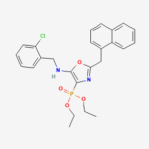 molecular formula C25H26ClN2O4P B11380313 Diethyl {5-[(2-chlorobenzyl)amino]-2-(naphthalen-1-ylmethyl)-1,3-oxazol-4-yl}phosphonate 