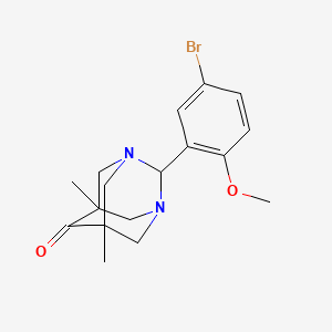 (5s,7s)-2-(5-Bromo-2-methoxyphenyl)-5,7-dimethyl-1,3-diazatricyclo[3.3.1.1~3,7~]decan-6-one