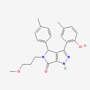 molecular formula C23H25N3O3 B11380326 3-(2-hydroxy-5-methylphenyl)-5-(3-methoxypropyl)-4-(4-methylphenyl)-4,5-dihydropyrrolo[3,4-c]pyrazol-6(1H)-one 