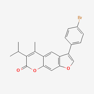 molecular formula C21H17BrO3 B11380343 3-(4-bromophenyl)-6-isopropyl-5-methyl-7H-furo[3,2-g]chromen-7-one 