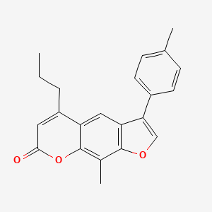 molecular formula C22H20O3 B11380351 9-methyl-3-(4-methylphenyl)-5-propyl-7H-furo[3,2-g]chromen-7-one 