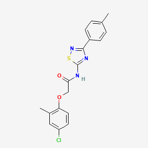 molecular formula C18H16ClN3O2S B11380357 2-(4-chloro-2-methylphenoxy)-N-[3-(4-methylphenyl)-1,2,4-thiadiazol-5-yl]acetamide 