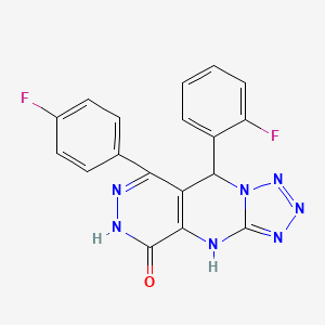 8-(2-fluorophenyl)-10-(4-fluorophenyl)-2,4,5,6,7,11,12-heptazatricyclo[7.4.0.03,7]trideca-1(9),3,5,10-tetraen-13-one