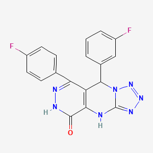 8-(3-fluorophenyl)-10-(4-fluorophenyl)-2,4,5,6,7,11,12-heptazatricyclo[7.4.0.03,7]trideca-1(9),3,5,10-tetraen-13-one