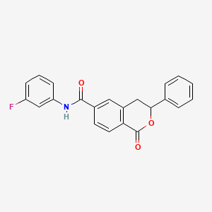 molecular formula C22H16FNO3 B11380423 N-(3-fluorophenyl)-1-oxo-3-phenyl-3,4-dihydro-1H-isochromene-6-carboxamide 