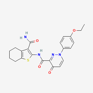 molecular formula C22H22N4O4S B11380426 N-(3-carbamoyl-4,5,6,7-tetrahydro-1-benzothiophen-2-yl)-1-(4-ethoxyphenyl)-4-oxo-1,4-dihydropyridazine-3-carboxamide 