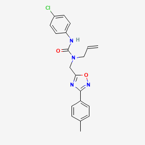 molecular formula C20H19ClN4O2 B11380460 3-(4-Chlorophenyl)-1-{[3-(4-methylphenyl)-1,2,4-oxadiazol-5-yl]methyl}-1-prop-2-en-1-ylurea 